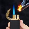 Laicengo Jet Torch Lighter, Cool Crocodile Lighter, Soft/Jet Flame Switchable Lighter, Metal Pípe Lighter with Adjustable Flame Dial, Butane Refillable for Men/Husband (Fuel not Included)