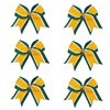 8 Inch 3 Colors 3 Layers 6 Pcs Cheerleader Bows Jumbo Cheerleading Bows Hair Elastic Hair Tie for High School College (Forest green/White/Yellow gold)