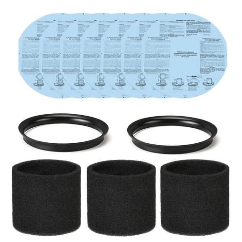 Shop-Vac 90107 Paper Disc Filter and 90585 Foam Sleeve Filter, for Most Shop-Vac Wet/Dry Vacuum Cleaners 5 Gallon and Above, Replacement Parts #9010700, 9013700,9058500, 6 Pack