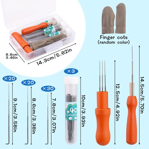 Needles Felting Tools, 3 Sizes Wool Felting Needles with 2 Types Needle Felting Tool, DIY Wool Pin Felting Tools for Beginner Professional