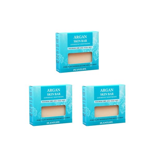 Plantlife Argan 3-Pack Bar Soap - Moisturizing and Soothing Soap for Your Skin - Hand Crafted Using Plant-Based Ingredients - Made in California 4oz Bar