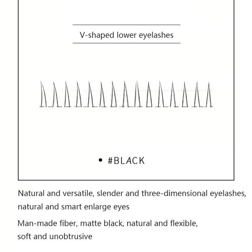 V-Shaped Bottom Eyelashes Black Soft False Eyelashes Individual Lashes Extension J Curl 5-7mm Mixed Long False Eyelash 0.07mm Thickness (5/6/7mm mix, V shape-J-0.07 mix)