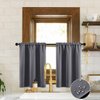 XTMYI Small Window Curtains for Bathroom,Waterproof Short Blackout Kitchen Curtains 24 Inch Length Sets for Cafe,Grey