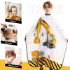 Kids Haircut Cape Waterproof Barber Cape Toddler Hair Cutting Cape for Boys Girls Haircuts Salon with Adjustable Snap Closure (Truck Yellow)