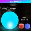 SEMANJLL 2 PCS Floating Pool Lights,16 Colors Changing Remote Control LED Ball Lights,16" IP68 Waterproof Pool Glow Ball Lights, Light Up Glow Balls for Pool Beach Garden Patio
