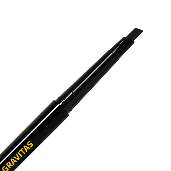 GRAVITAS Eyebrow Pencil and Beard Filler Pencil – Waterproof, Double-Ended Automatic Angled Tip & Spoolie Brush, Cruelty-Free (Black)