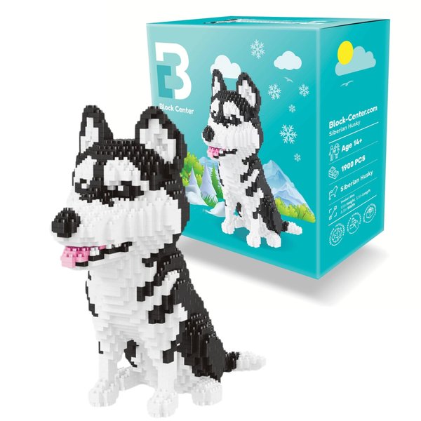 BLOCK CENTER Dachshund Dog 2024 Edition 3D Puzzle 2100 Pieces Building Blocks Set - Mini Block Gift Kit for Kids and Adults (Husky)