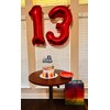 Red One Number Balloons 40 Inch First Birthday Decorations for Boy, Big Mylar Foil Helium Balloon for Super Mario Birthday Party Supplies, Roblox Birthday Decorations