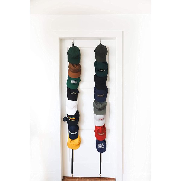 Cap Rack 2 Pack - Holds up to 16 Caps for Baseball / Ball Caps - Best Over Door Closet Organizer for Men, Boy or Women Hat Collections - Display Racks With Clips, Perfect Holder and Storage
