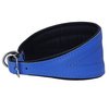 Dogs My Love Real Leather Extra Wide Padded Tapered Dog Collar (16.25"-18.75" Neck; 3" Wide, Blue)