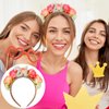 ANBALA 21st Birthday Floral Crown Birthday Girl Headband Cute 21st Birthday Gift for Her Headband for Birthday Celebrations 21st Birthday Party Supplies (Pink)