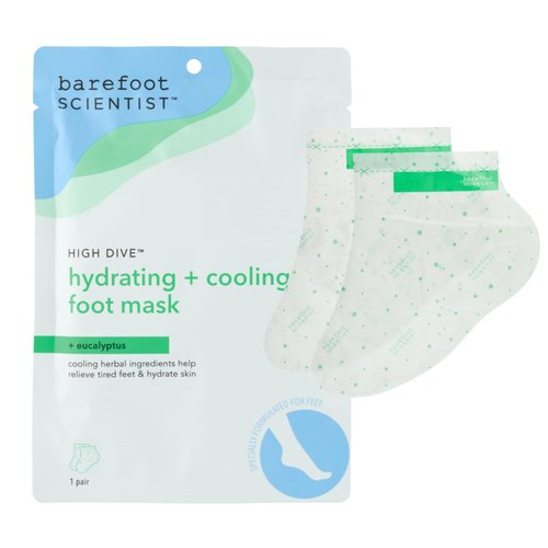 Barefoot Scientist High Dive Hydrating Foot Mask for Dry Cracked Feet, Heels, Toes, Single Use Hydrating Sock Booties, 1 Pair