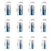 Hkanlre Blue Press on Nails Square Long Fake Nails Tips Full Cover Flower Gradient False Nails for Women and Girls 24PCS