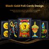 Spanish Playing Cards, Original Spanish Cards Games, Briscas Cards Puerto Rico, Original Spanish Deck of Cards, Mexican Playing Cards [Luxury Black-Gold Foil Classic] [PVC Waterproof] (2 Pack)
