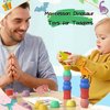 Montessori Dinosaur Toys for 3 4 5 Year Old Kids, Wooden Blocks Stacking Sorting Toys Balance Games, Toddler Dinosaur Toys for 3-5 Preschool, Educational Gift for Boys Girls Birthday Christmas