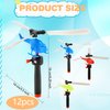 12 Pack Flying Toy Hand Helicopter Flying Planes Toys Plastic Flying Helicopter Airplane Toys for Kids Outdoor Party Favors Classroom Prizes Birthday Gift, Random Color