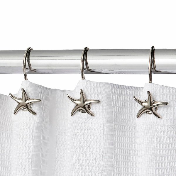 Hermosa Collection Decorative Star Fish Chrome Shower Curtain Hooks - Upgrade Your Bathroom Style and Stop Being Embarassed!