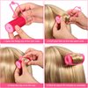 40 Pieces Sponge Hair Rollers Satin Rollers for Black Hair, Silk Rollers Foam hair Rollers Hair Curlers with Duck Teeth Hair Clips for Hairdressing Styling (Rose Red,Multi-size)