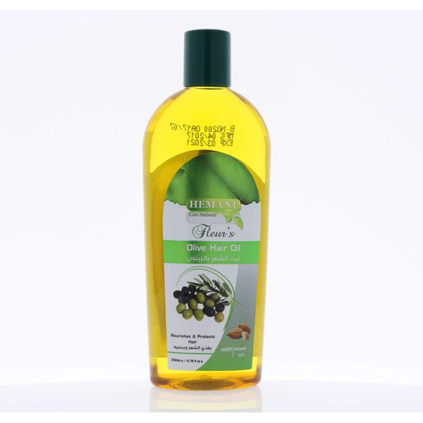 Hemani Hair Oil 200mL (6.76 FL OZ) Natural Solution for Strong and Shiny Hair (Olive with Almond)