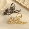 Tulip Hair Clips with Pearl Rhinestones Gold Flower Metal Hair Accessories for Women Girls Elegant Tulip Hair Claw Clips Shiny Hairpins Strong Hold Hair Clip for Thick or Thin Hair 1 Pcs
