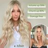 KooKaStyle Invisible Wire Hair Extensions with Transparent Headband Adjustable Size 4 Secure Clips Long Wavy Secret Wire Hairpiece Light Brown mix Platinum Blonde 24 Inch for Women