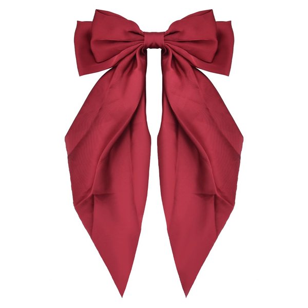 Womens Red Hair Bows for Women, Burgundy Red Hair Bow for Women Girls Long Curly Hair Accessories Bow for Women Girls Teens Hair Clips for Women Bowknot Hair Clip Hair Bow Tie for Women Girls
