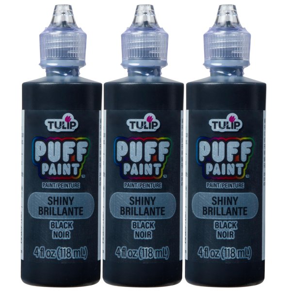 Tulip Dimensional Fabric Paint 4 oz Slick Black 3 Pack, 4 Fl Oz (Pack of 3), 3 Count