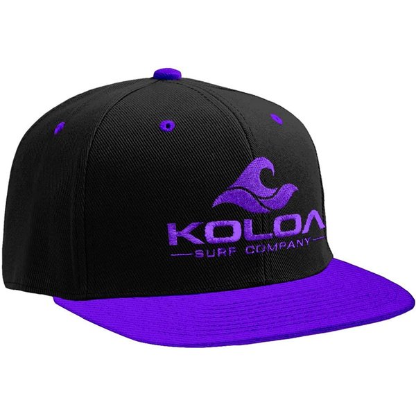 Koloa Surf-Classic Wave Logo Solid Snapback Hats-Purple-Black/Grey