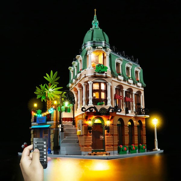 VONADO Led Light Kit Compatible with Lego Boutique Hotel 10297 Building Set,Building Lighting Kit Compatible with Lego 10297 Building Set Bricks, Creative DIY Light Kit (Remote Control Edition)