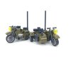 General Jim's WW2 German Military Motorcycle and Removable Sidecar (Green) Building Blocks Bricks Set (Set of 2)