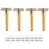 Osring 6 Inch Furniture Table Legs Golden, Steel Round Tapered Modern Sofa Feet, Straight Metal Furniture Leg Hardware for Cabinet and Couch, 4 Pack