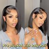 Lace Front Bob Wigs Human Hair 5x5 Lace Closure Wigs Human Hair Pre Plucked with Baby Hair 180 Density Brazilian Virgin Human Hair Wigs for Black Women Natural Color 14 Inch