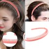 Unisex Hair Band 9Pcs Plastic Headband with Teeth Head Bands Combing Hairbands Wavy Outdoor Sports Headbands for Men's Hair Band Hoop Clips Women Accessories Non Slip Head Band Headwear,W and P