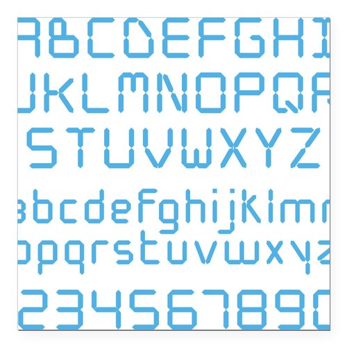 CafePress Digital Font Square Car Magnet 3 X 3 Square Car Magnet, Magnetic Bumper Display