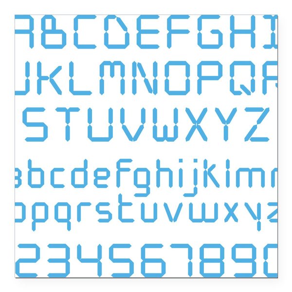 CafePress Digital Font Square Car Magnet 3 X 3 Square Car Magnet, Magnetic Bumper Display
