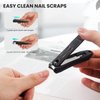Ongle Precision Nail Clippers with Nail Catcher No Splash, Black Stainless Steel Manicure Tools
