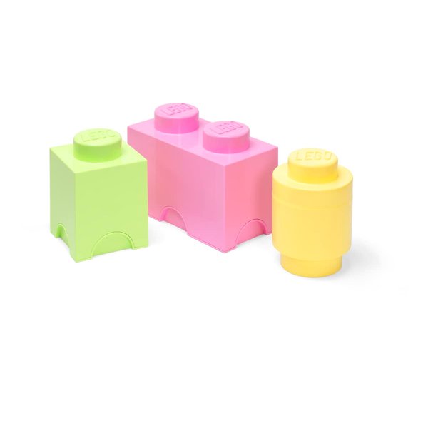 LEGO Storage Brick Multipack S, Pastel, Stackable Storage Boxes, Set of 3 pcs