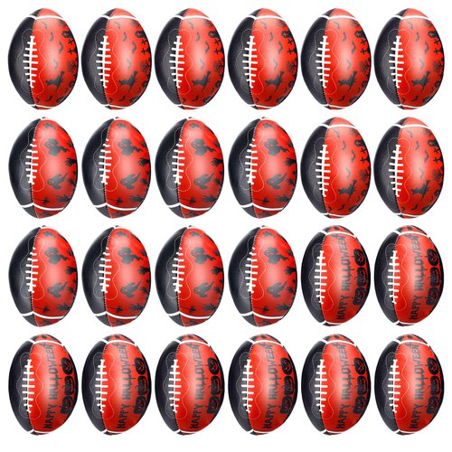 Seenelling 24 Pcs Halloween Football Stress Ball Sports Stress Ball Anxiety Football Party Favors Trick or Treat Handout Toys for School Carnival Reward Party Bag Gift Fillers Decorations Supplies