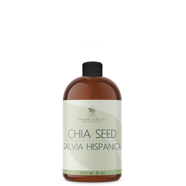 Chia Seed Oil - Pure, Unrefined, Cold Pressed, Non-GMO, Vegan, Extra Virgin, Carrier Oil for Skin, Hair, Nails, Body, Eyelashes, Eyebrows - 8 oz - Hydrate, Moisturize, Nourish