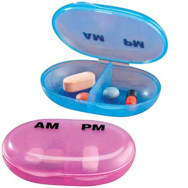EasyComforts AM/PM Pocket Pill Organizer Set of 2, Colors may vary