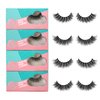 SY LASHES 15mm 3D Real Mink Lashes Natural Look Cat Eye False Eyelashes Wispy Short Fake Eye Lashes Fluffy Luxury Volume 5D Strip Eyelashes (Lucky, 4 Pairs)