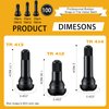 Frienda 100 Pcs Tire Valve Stems TR412 TR413 TR414 Rubber Black Rubber Snap-in Valve Stems Standard Length Replacement Tire Valve Stems for Car Tubeless Rim Holes Replacement