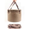 Khaki-Foldable-Bucket, Foldable Bucket with Handle, for Camping Fishing Hiking to Hold Water Folding Container Carry Bag Multiple Use Portable Fold up Lightweight