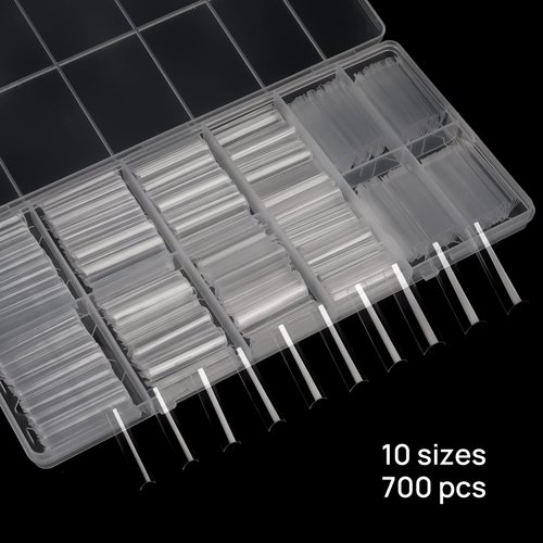 700pcs Square Nail Tips No C Curve Clear Straight Nail Extension Acrylic Nails Tip XXL For Nail Salons Nail Art Design With Box