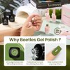 Beetles Green Gel Nail Polish, 3 Color Glitter Cream White Gel Nail Polish with Base&Top Coat Wilderness City Gel Polish for DIY Series Color Trend Set