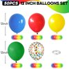 Red Blue Yellow Green Balloon Set, 12 Inch Carnival Circus Party Balloon Red Blue Green Yellow Helium Balloons Confetti Latex Balloon for Video Game Party Rainbow Kid Birthday Party Carnival Circus