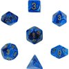 Polyhedral 7-Die Vortex Dice Set - Blue with Gold