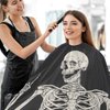 visesunny Barber Cape Funny Human Skeleton Polyester Hair Cutting Salon Cape Apron Anti-Static Haircut Water-Resistant Shaving Cloth Beard Shaving Bib Hairdressing Cape