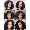 Domiso Max Part 10x7 M-Cap Afro Kinky Curly Glueless Wigs Human Hair Pre Plucked Pre Cut Wear and Go Glueless Wig Curly Wig HD Lace Front Wigs Human Hair 210% Density Pre Bleached Knots 18 Inch