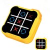 Tic Tac Toe Game, 4 in 1 Handheld Educational Game Machine, Electronic Tic Tac Toe Game for Education and Memory Growth, Home, Toy Board Game for Kids and Adults (Yellow)
